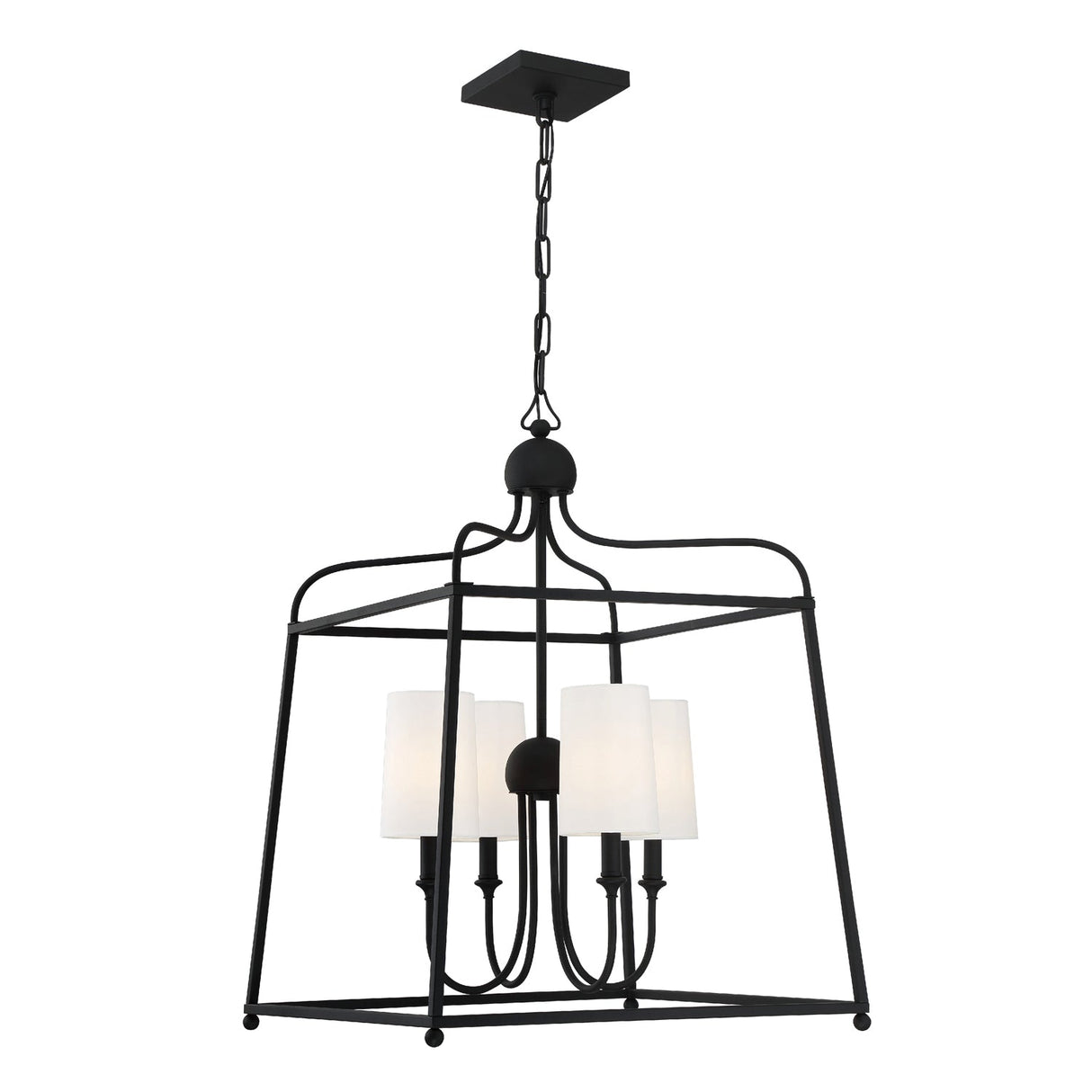 Libby Langdon for Crystorama Sylvan 4 Light Black Forged Chandelier 2244-BF