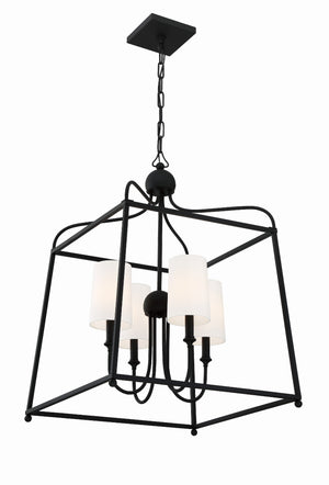 Libby Langdon for Crystorama Sylvan 4 Light Black Forged Chandelier 2244-BF
