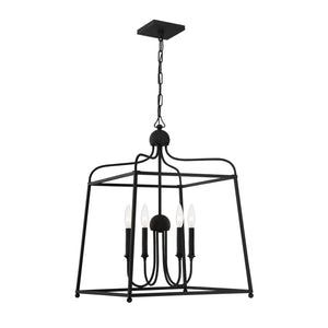 Libby Langdon for Crystorama Sylvan 4 Light Black Forged Chandelier 2244-BF