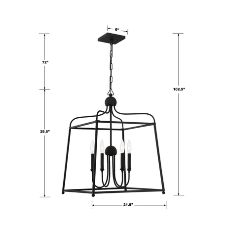 Libby Langdon for Crystorama Sylvan 4 Light Black Forged Chandelier 2244-BF_NOSHADE