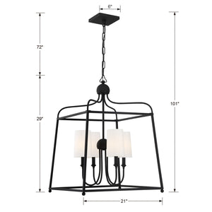 Libby Langdon for Crystorama Sylvan 4 Light Black Forged Chandelier 2244-BF
