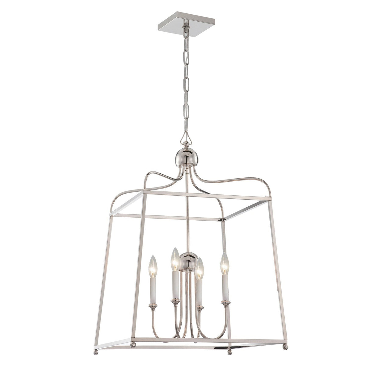 Libby Langdon for Crystorama Sylvan 4 Light Polished Nickel Chandelier 2244-PN_NOSHADE