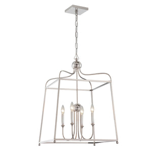 Libby Langdon for Crystorama Sylvan 4 Light Polished Nickel Chandelier 2244-PN_NOSHADE