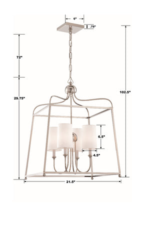 Libby Langdon for Crystorama Sylvan 4 Light Black Forged Chandelier 2244-BF