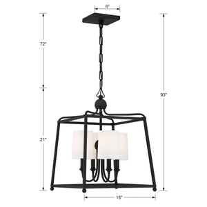 Libby Langdon for Crystorama Sylvan 4 Light Black Forged Mini Chandelier 2245-BF