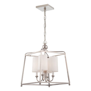 Libby Langdon for Crystorama Sylvan 4 Light Polished Nickel Mini Chandelier 2245-PN