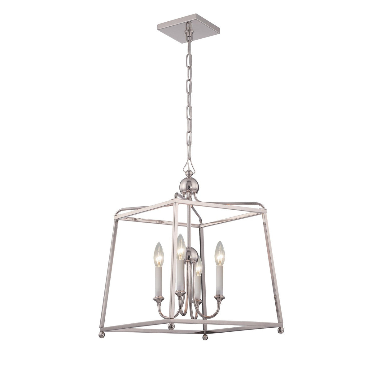 Libby Langdon for Crystorama Sylvan 4 Light Polished Nickel Mini Chandelier 2245-PN_NOSHADE