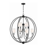 Libby Langdon for Crystorama Sylvan 8 Light Black Forged Chandelier 2246-BF