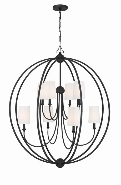 Libby Langdon for Crystorama Sylvan 8 Light Black Forged Chandelier 2246-BF
