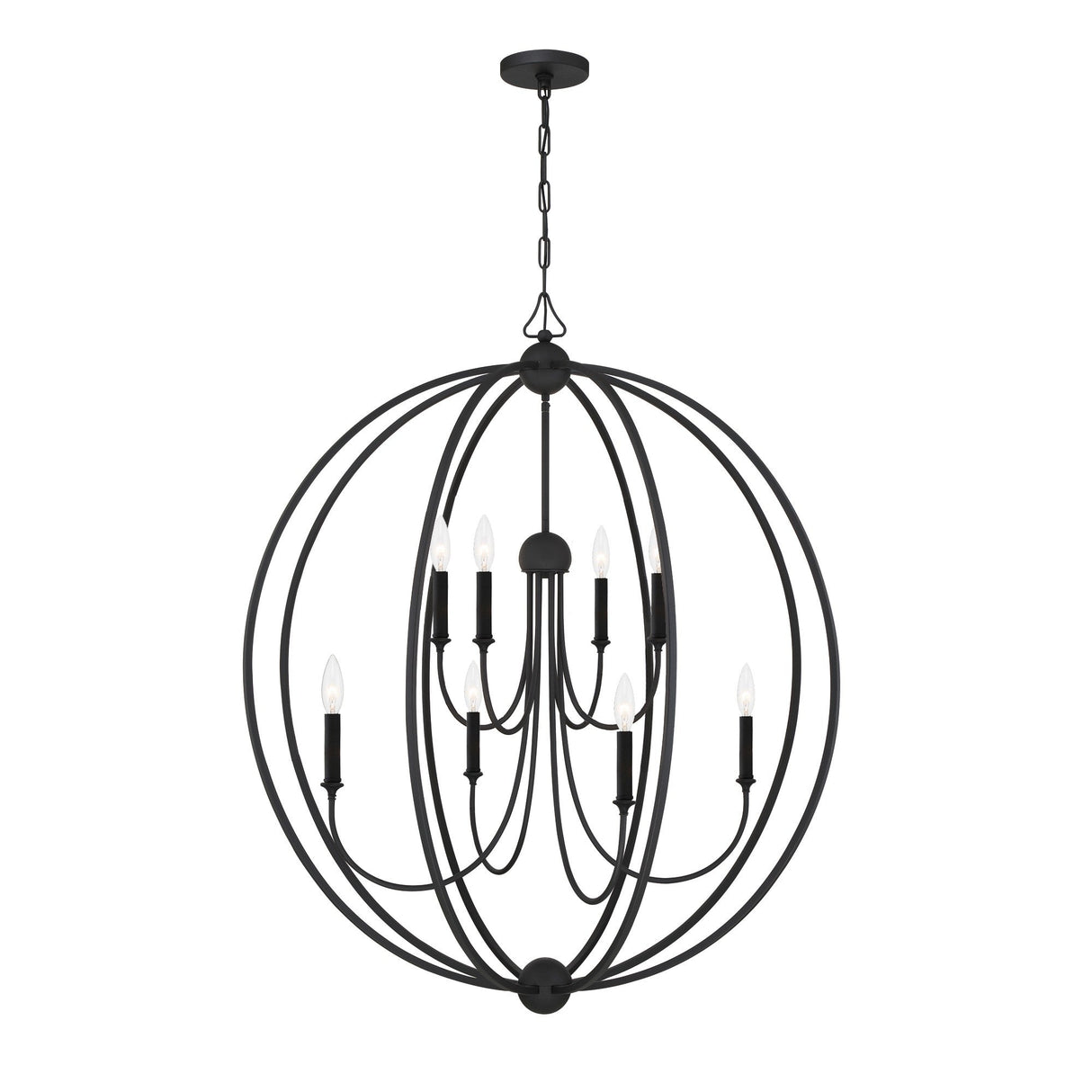 Libby Langdon for Crystorama Sylvan 8 Light Black Forged Chandelier 2246-BF