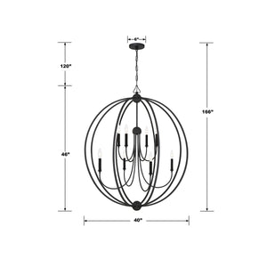 Libby Langdon for Crystorama Sylvan 8 Light Black Forged Chandelier 2246-BF_NOSHADE