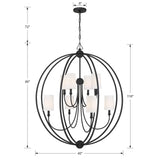 Libby Langdon for Crystorama Sylvan 8 Light Black Forged Chandelier 2246-BF