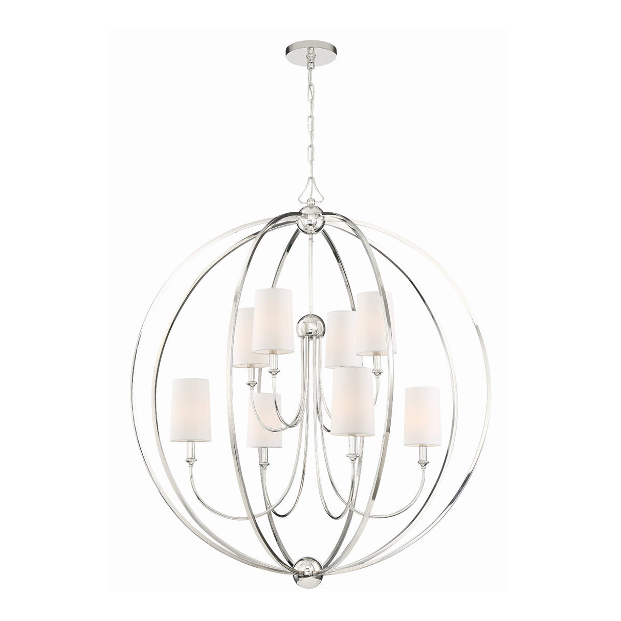 Libby Langdon for Crystorama Sylvan 8 Light Polished Nickel Chandelier 2246-PN