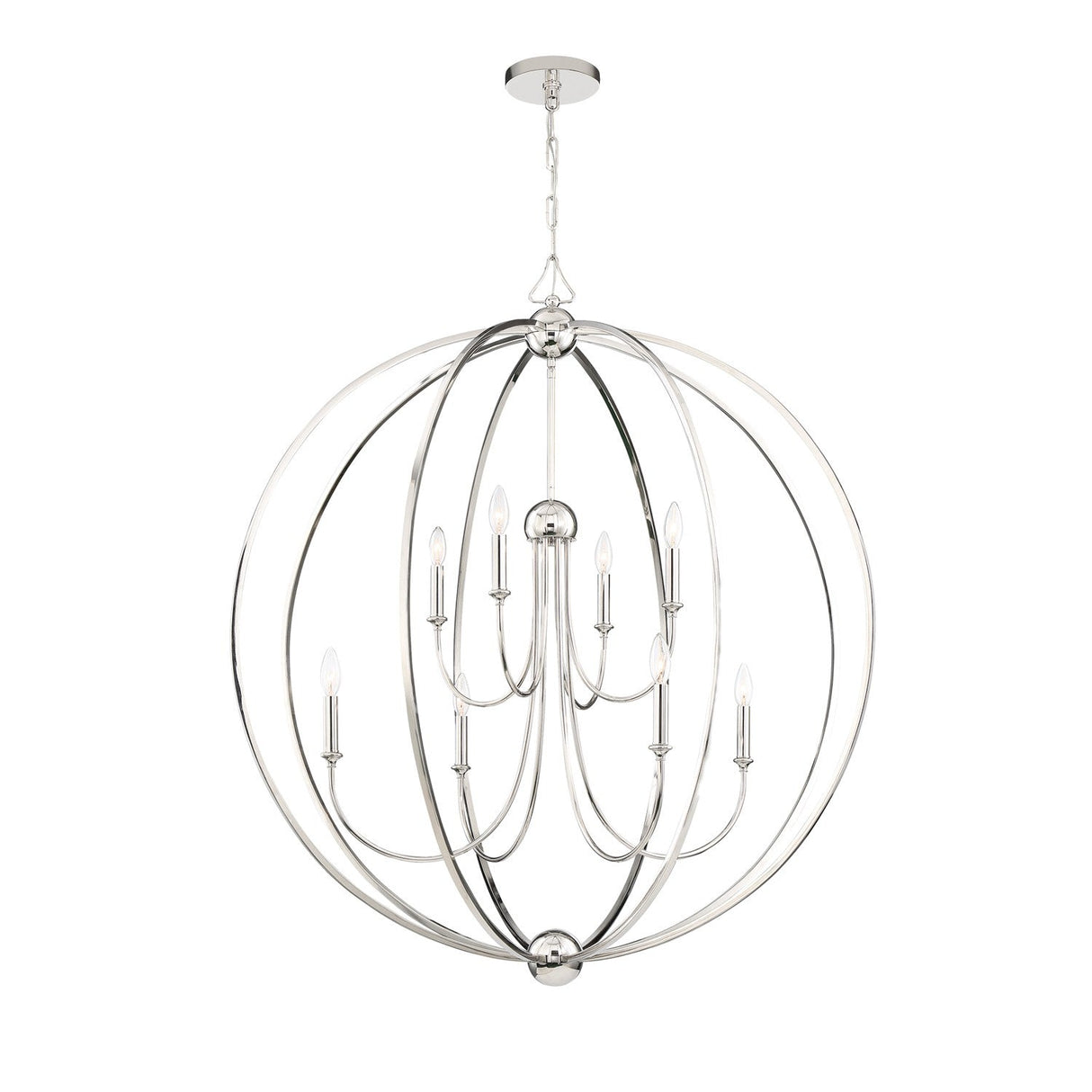 Libby Langdon for Crystorama Sylvan 8 Light Polished Nickel Chandelier 2246-PN_NOSHADE