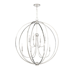 Libby Langdon for Crystorama Sylvan 8 Light Polished Nickel Chandelier 2246-PN_NOSHADE