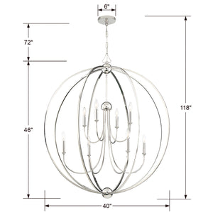 Libby Langdon for Crystorama Sylvan 8 Light Black Forged Chandelier 2246-BF_NOSHADE