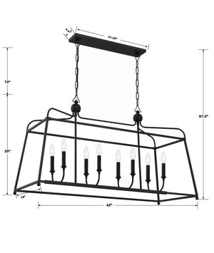 Libby Langdon for Crystorama Sylvan 8 Light Black Forged Chandelier 2249-BF_NOSHADE