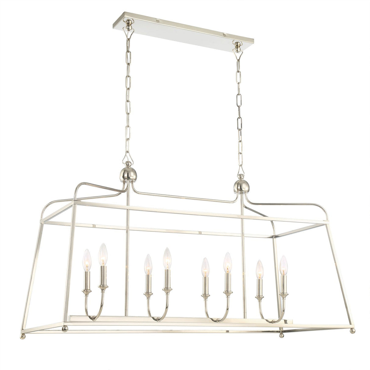 Libby Langdon for Crystorama Sylvan 8 Light Polished Nickel Chandelier 2249-PN_NOSHADE