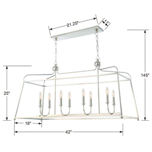 Libby Langdon for Crystorama Sylvan 8 Light Black Forged Chandelier 2249-BF_NOSHADE