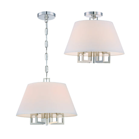 Libby Langdon for Crystorama Westwood 5 Light Polished Nickel Semi Flush Mount 2255-PN_CEILING