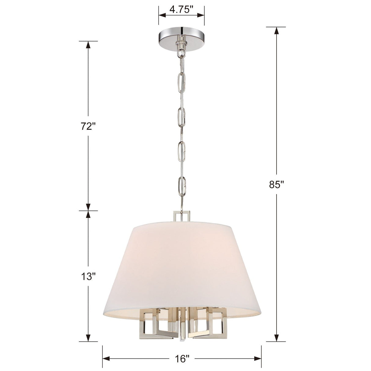 Libby Langdon for Crystorama Westwood 5 Light Polished Nickel Pendant 2255-PN