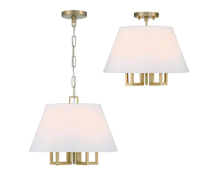 Libby Langdon for Crystorama Westwood 5 Light Polished Nickel Pendant 2255-PN