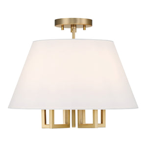 Libby Langdon for Crystorama Westwood 5 Light Polished Nickel Semi Flush Mount 2255-PN_CEILING