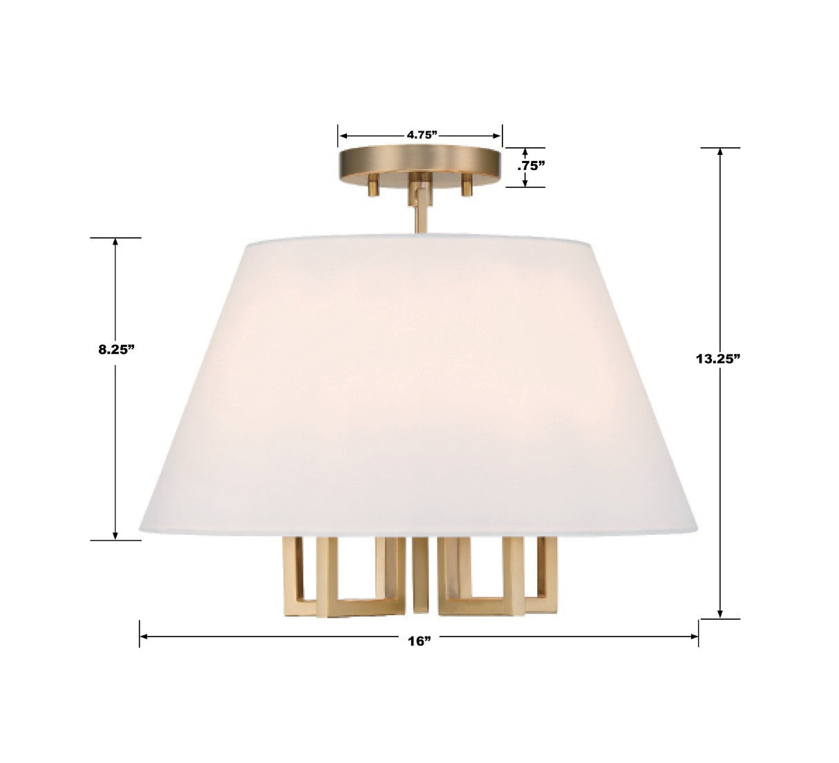 Libby Langdon for Crystorama Westwood 5 Light Polished Nickel Semi Flush Mount 2255-PN_CEILING
