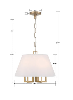 Libby Langdon for Crystorama Westwood 5 Light Polished Nickel Pendant 2255-PN