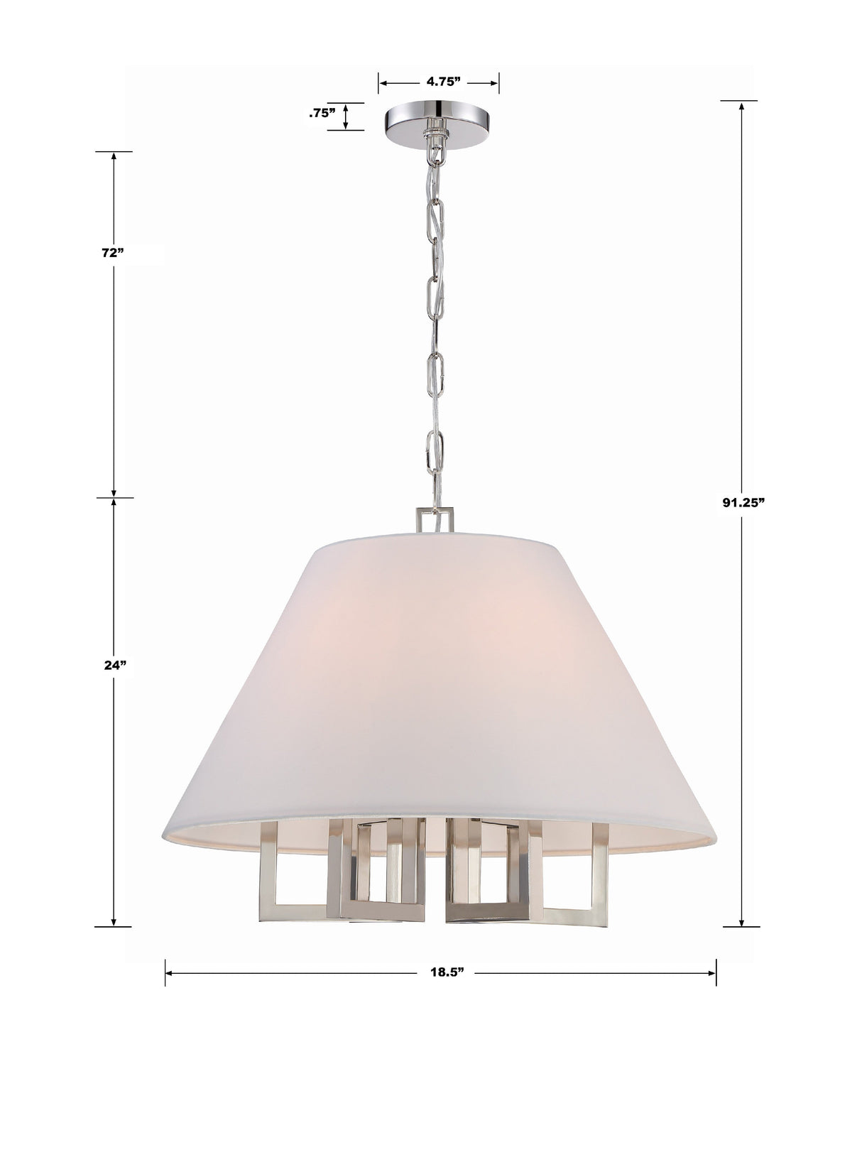 Libby Langdon for Crystorama Westwood 6 Light Polished Nickel Chandelier 2256-PN