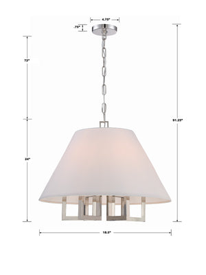 Libby Langdon for Crystorama Westwood 6 Light Polished Nickel Chandelier 2256-PN
