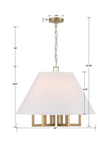 Libby Langdon for Crystorama Westwood 6 Light Polished Nickel Chandelier 2256-PN