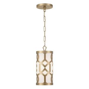 Libby Langdon for Crystorama Jennings 1 Light Aged Brass Mini Pendant 2260-AG