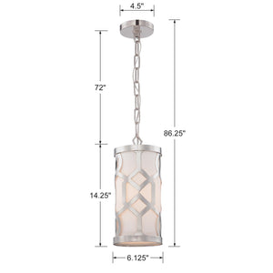 Libby Langdon for Crystorama Jennings 1 Light Aged Brass Mini Pendant 2260-AG