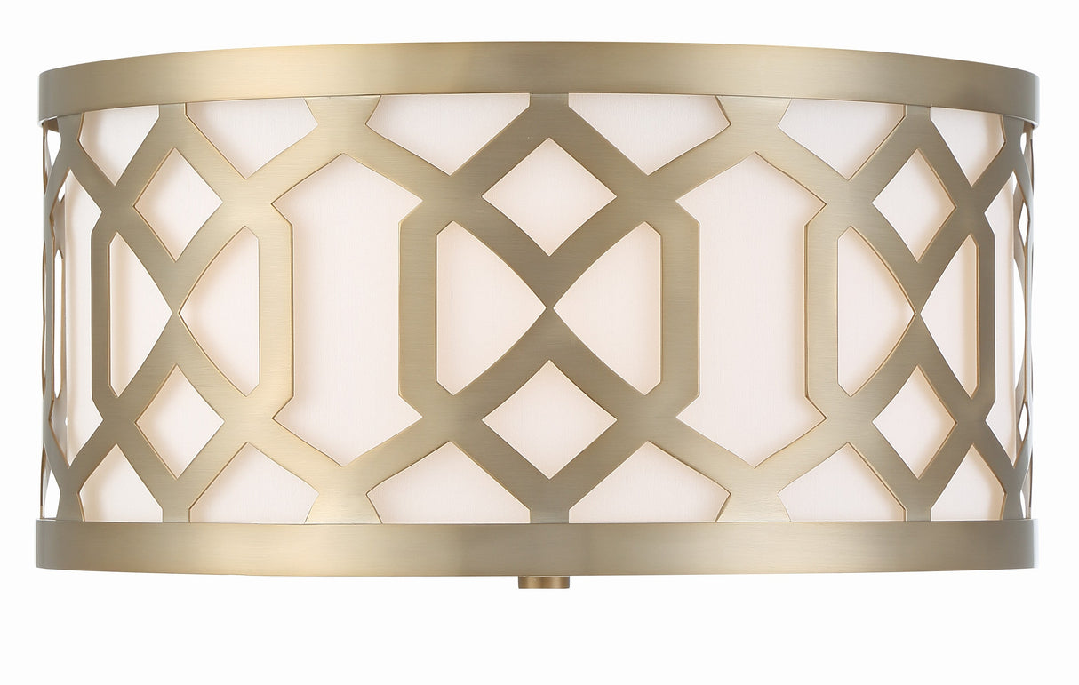 Libby Langdon for Crystorama Jennings 3 Light Aged Brass Flush Mount 2263-AG