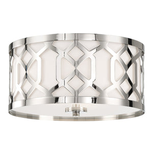 Libby Langdon for Crystorama Jennings 3 Light Polished Nickel Flush Mount 2263-PN