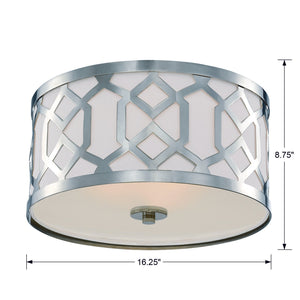 Libby Langdon for Crystorama Jennings 3 Light Aged Brass Flush Mount 2263-AG