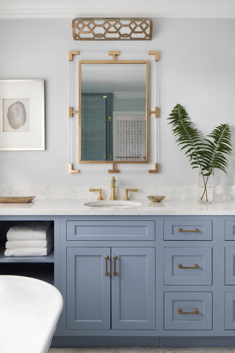 Libby Langdon for Crystorama Jennings Integrated LED Aged Brass Bathroom Vanity 2264-AG-LED