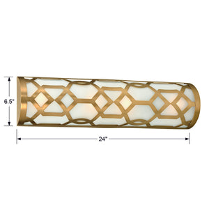 Libby Langdon for Crystorama Jennings Integrated LED Aged Brass Bathroom Vanity 2264-AG-LED