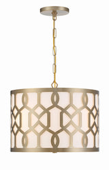 Libby Langdon for Crystorama Jennings 3 Light Aged Brass Chandelier 2265-AG