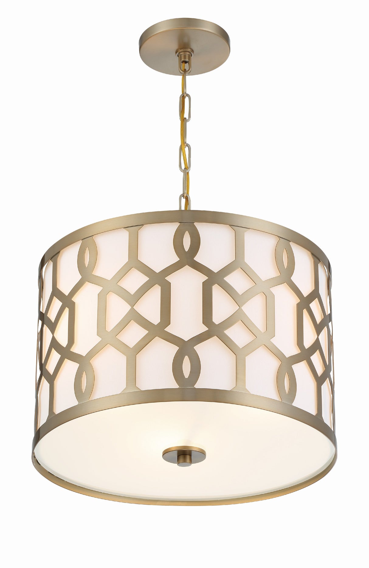 Libby Langdon for Crystorama Jennings 3 Light Aged Brass Chandelier 2265-AG