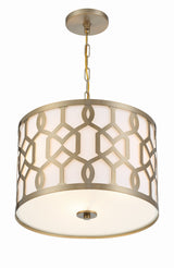 Libby Langdon for Crystorama Jennings 3 Light Aged Brass Chandelier 2265-AG