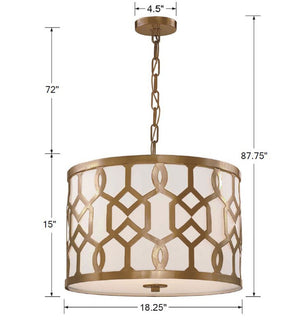 Libby Langdon for Crystorama Jennings 3 Light Aged Brass Chandelier 2265-AG