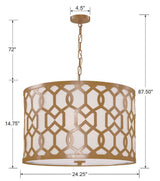 Libby Langdon for Crystorama Jennings 5 Light Aged Brass Chandelier 2266-AG