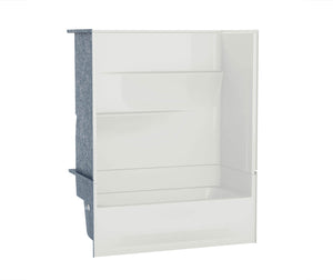 MAAX 105573-000-002-001 Gallery TS-6030 AcrylX Alcove Left-Hand Drain Two-Piece Tub Shower in White