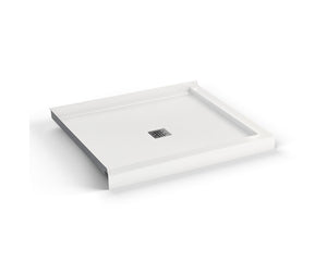 MAAX 420040-542-001-000 B3X 4236 Acrylic Corner Left Shower Base with Anti-slip Bottom with Center Drain in White