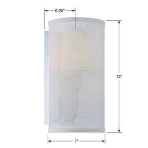 Libby Langdon for Crystorama Culver 1 Light Polished Nickel Sconce 2291-PN