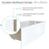 Voltaire 54" X 30" Left-Hand Drain Alcove Bathtub with Apron & Armrest