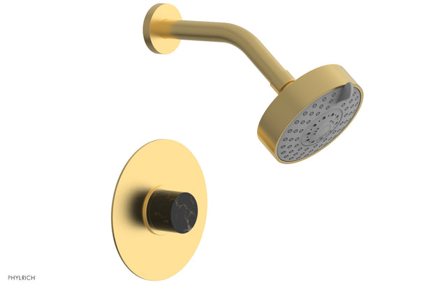 Phylrich 230-23-24BX030 BASIC II Pressure Balance Shower Set - Black Marble 230-23 - Burnished Gold