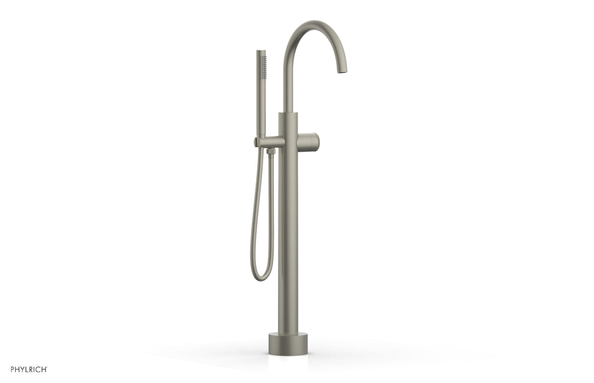 Phylrich 230-44-03-15B BASIC II Low Floor Mount Tub Filler - Knurled Handle with Hand Shower  230-44-03 - Burnished Nickel